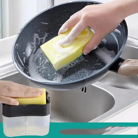 Dispenser 2 em 1 para Detergente e Porta Esponja – Praticidade e Organização na Sua Cozinha!