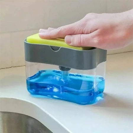 Dispenser 2 em 1 para Detergente e Porta Esponja – Praticidade e Organização na Sua Cozinha!