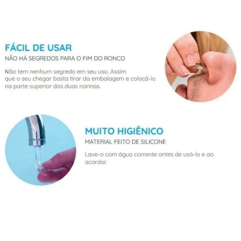 Kit 4 Clipe Nasal Anti-Ronco - Dispositivo para Respirar Melhor e Combater a Apneia