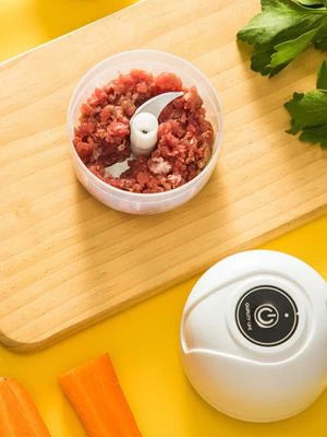 Mini Processador Elétrico ou Manual 250ml: Moedor Sem Fio para Alimentos e Alho - Recarregável via USB, Prático e Elegante!