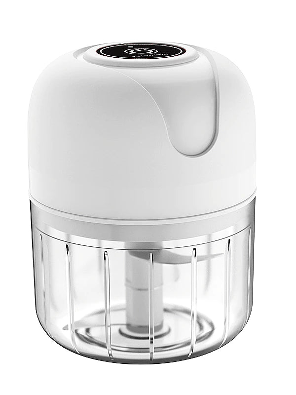 Mini Processador Elétrico ou Manual 250ml: Moedor Sem Fio para Alimentos e Alho - Recarregável via USB, Prático e Elegante!