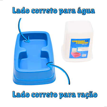 Kit Comedouro e Bebedouro Automático 2 em 1 - Capacidade de 1 kg de Ração e 1,5 Litros de Água