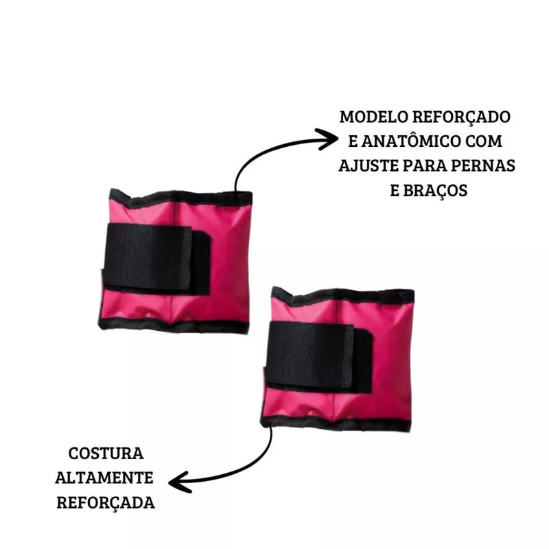 Peso de Perna Rosa Ajustável 1 a 3 Kg – Treine em Casa com Qualidade Profissional