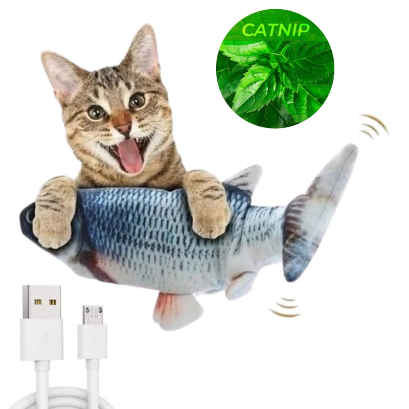 Brinquedo para Gato: Peixe Elétrico Interativo com Catnip que Faz a Festa!