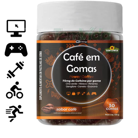 Power Coffee: Gomas Energéticas Pré-Treino com 75mg de Cafeína para Aumentar Sua Performance! ☕💪