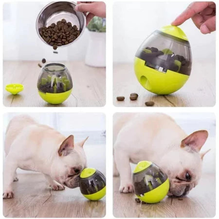 Brinquedo Interativo Dispenser de Ração e Petiscos para Cães e Gatos - Design Oval Premium